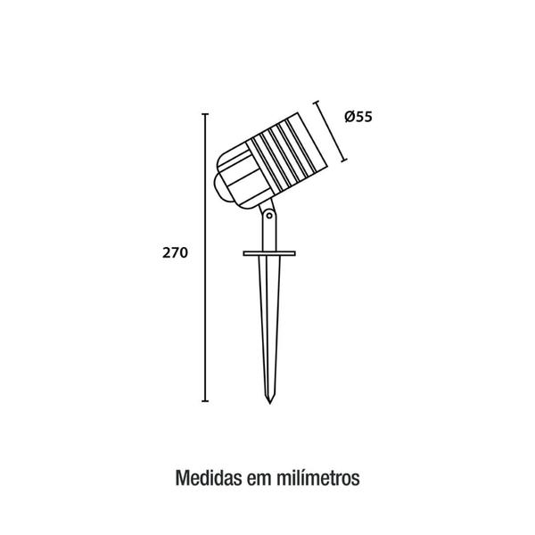 Imagem de Espeto Clear LED 6W IP65 6.500K  Preto - Blumenau