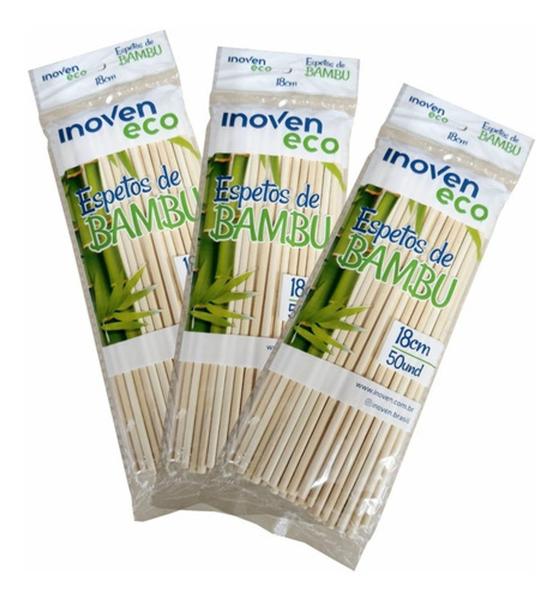 Imagem de Espeto de Bambu Para Churrasco 25cm 10 Pacotes c/50 unidades Cada Pacote