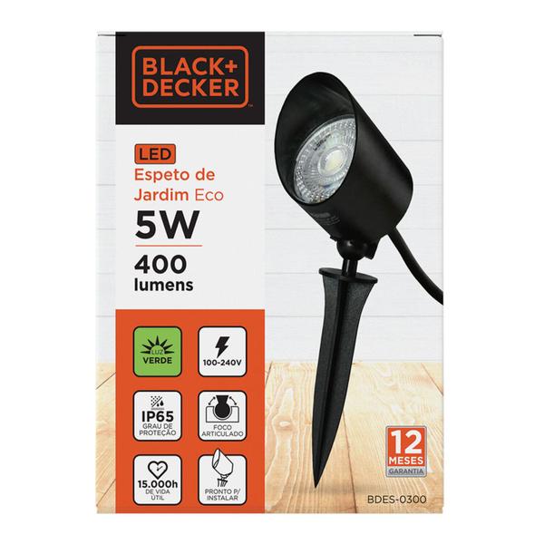 Imagem de Espeto de Jardim LED Eco Black+Decker Luz Br BDES-0300-02