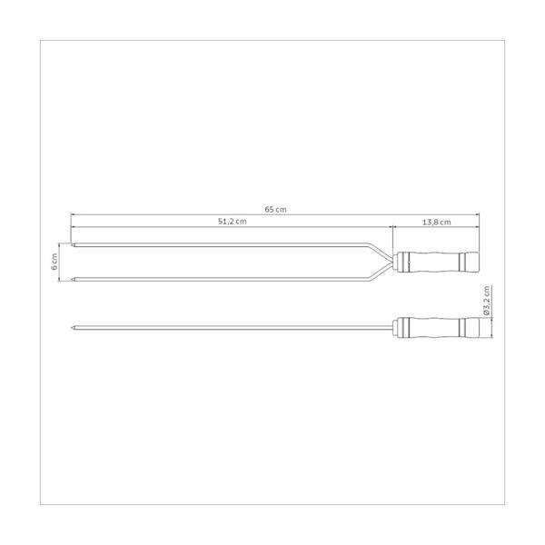 Imagem de Espeto Duplo Churrasco Tramontina 65Cm Inox Cabo Madeira