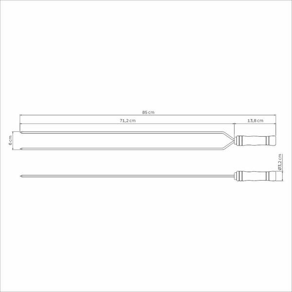 Imagem de Espeto Duplo Para Churrasco Com Lâmina Em Aço Inox E Cabo De Madeira 85 Cm Tramontina