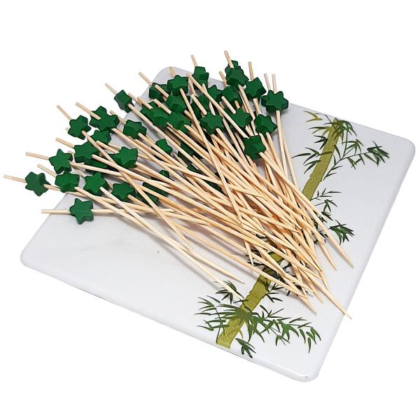 Espeto estrela verde 12 cm 1000 un - Oriental Imagem de Espeto estrela verde 12 cm 1000 un