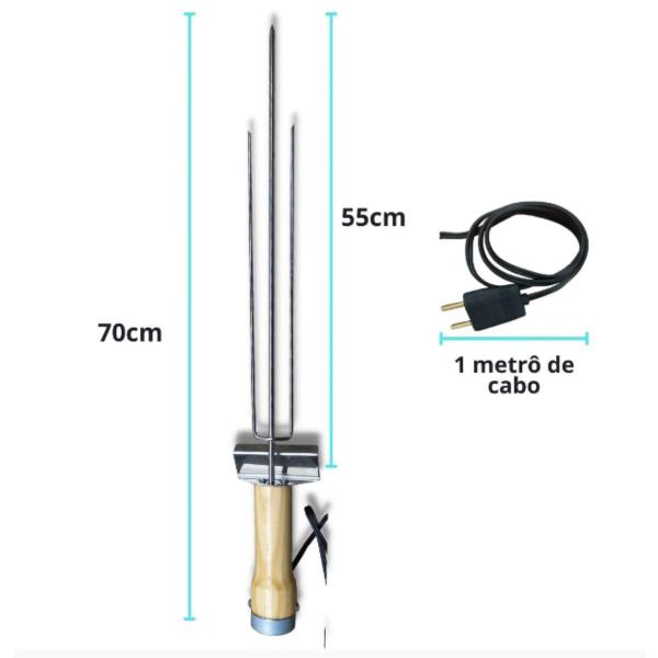 Imagem de Espeto Giratorio Tridente 220v