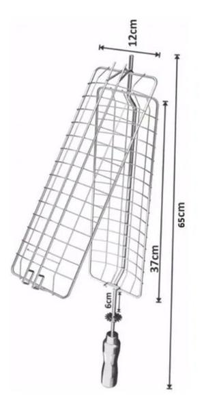 Imagem de Espeto Grelha Giratório Rotativo Inox P/churrasqueira