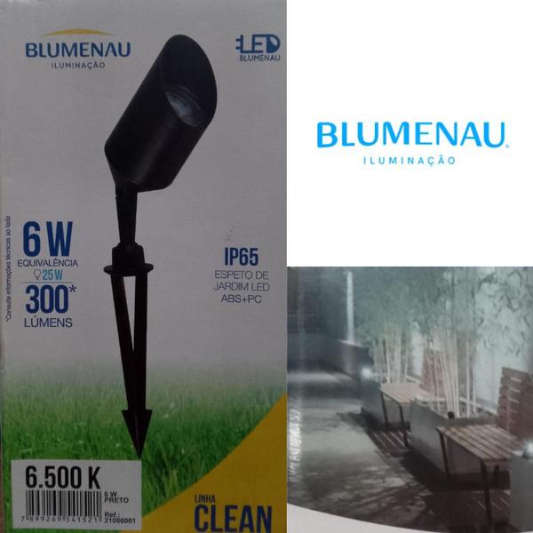 Imagem de Espeto Led de Jardim Preto Blumenau Clean 6W 6500k 300 lumens