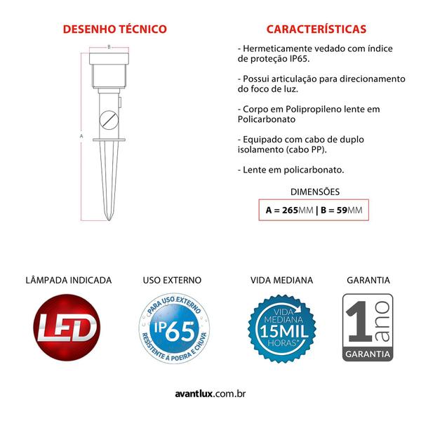 Imagem de Espeto Led Jardim 5w Avant Prova D'água - Verde