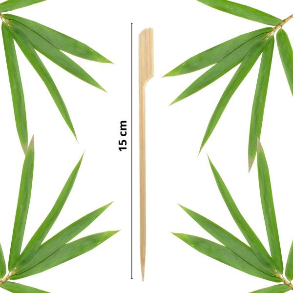 Imagem de Espeto Palito De Bambu Golf Natural 15Cm Para Hambúrguer Com 50 Unidades