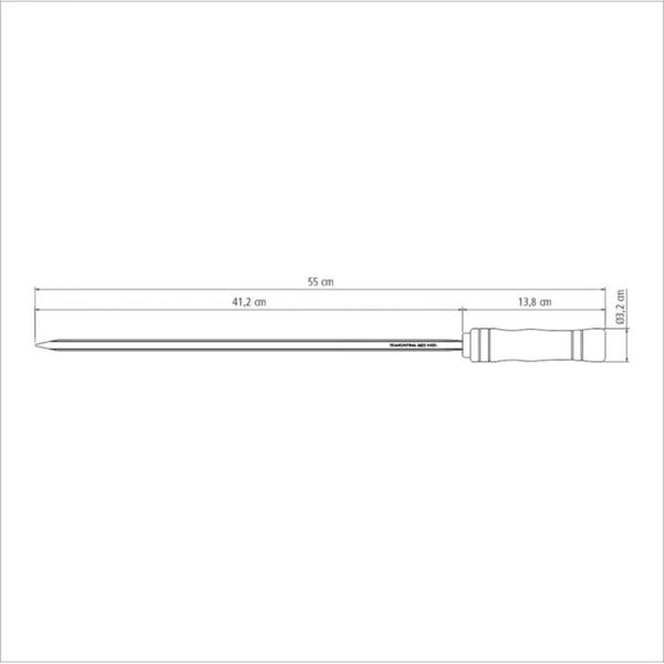 Imagem de Espeto Simples Para Churrasco 55cm Tramontina Aço Inox Churrasqueira Cabo Madeira