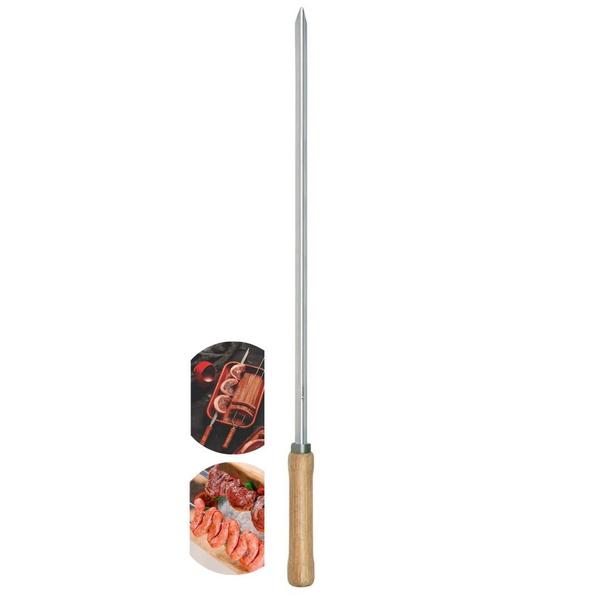 Imagem de Espeto Simples Para Churrasco Churrasqueira Aço 55cm Mor