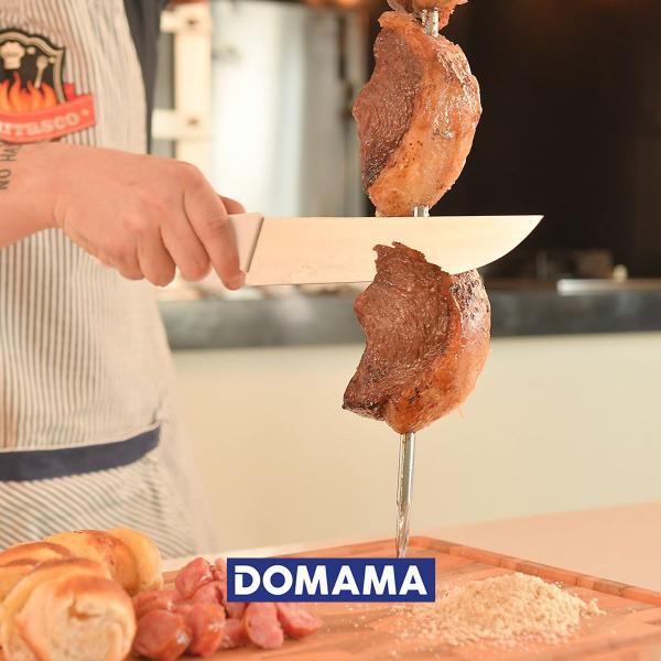 Imagem de Espeto Simples para Churrasco Domama com Lâmina em Aço Inox e Cabo de Madeira 85cm