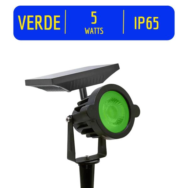 Imagem de Espeto Solar Verde Iluminação Jardim Led Luminária Decoração Externo