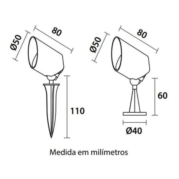 Imagem de Espeto Spot Led Clean 5w Externo e interno Branco Quente - BLUMENAU ILUMINAÇÃO