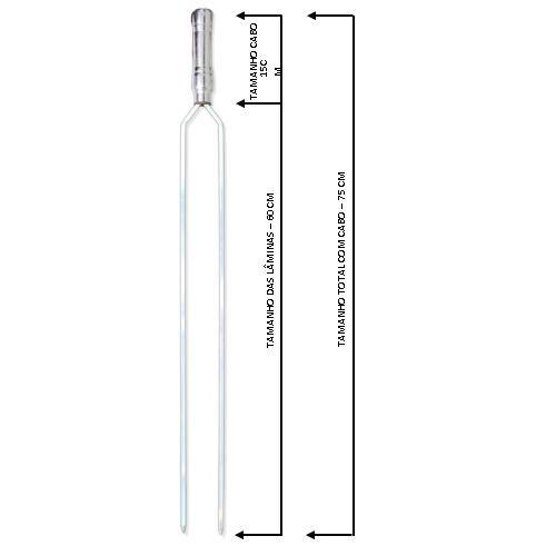 Imagem de Espetos Churrasco Aluminio Duplo 75cm Cabo Revest Kit com 4