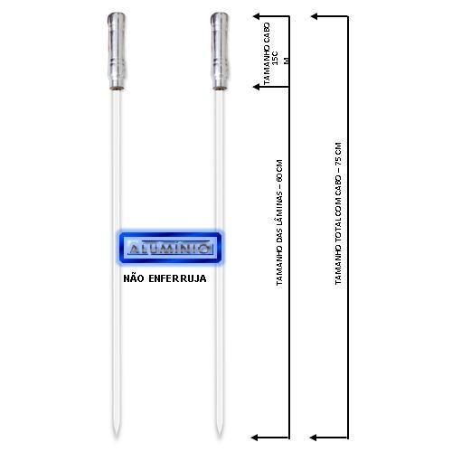 Imagem de Espetos Churrasco Aluminio Simp 75cm Aperit Cab Rev Kit-131