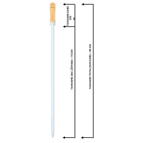 Imagem de Espetos Churrasco Aluminio Simp 85cm Chato Aperitiv Kit-121