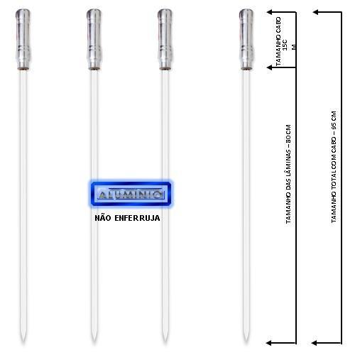 Imagem de Espetos Churrasco Aluminio Simp 95cm Aperit Cab Rev Kit-139