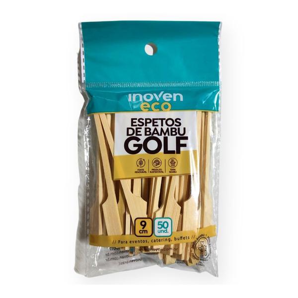 Imagem de Espetos de Bambu Golf para Lanche Inoven 9cm pct 50 Unidades