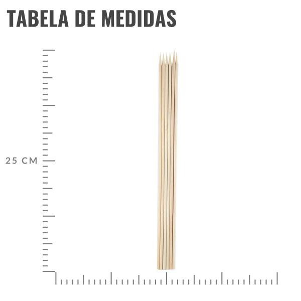 Imagem de Espetos de Bambu para Churrasco 25cm - 100 Unidades