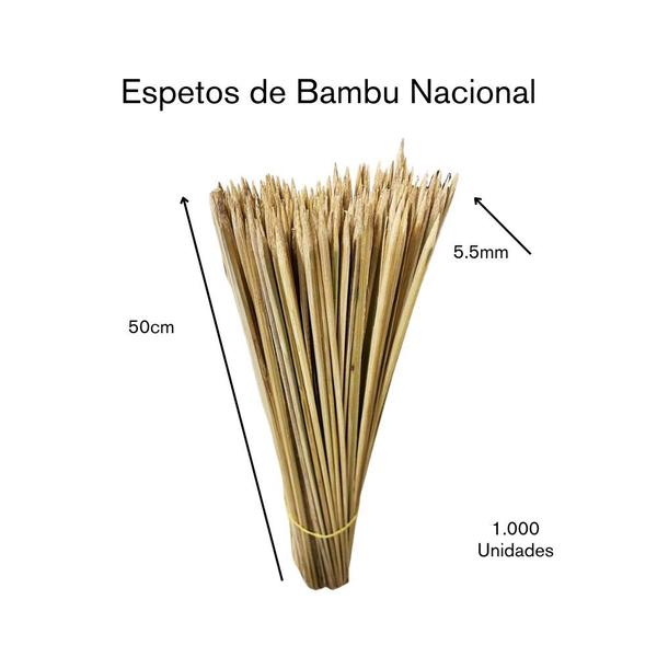 Imagem de Espetos de Bambu para Churrasco NC de 50cm x 5.5mm - 1Mil