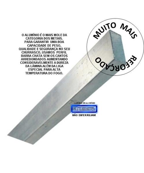 Imagem de Espetos de Churrasco Aluminio Simples 75cm Largo Kit-144