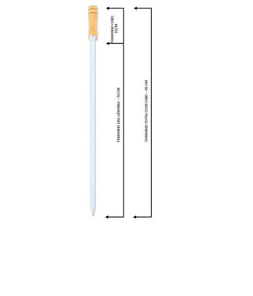 Imagem de Espetos de Churrasco Aluminio Simples 85cm Largo Kit-151