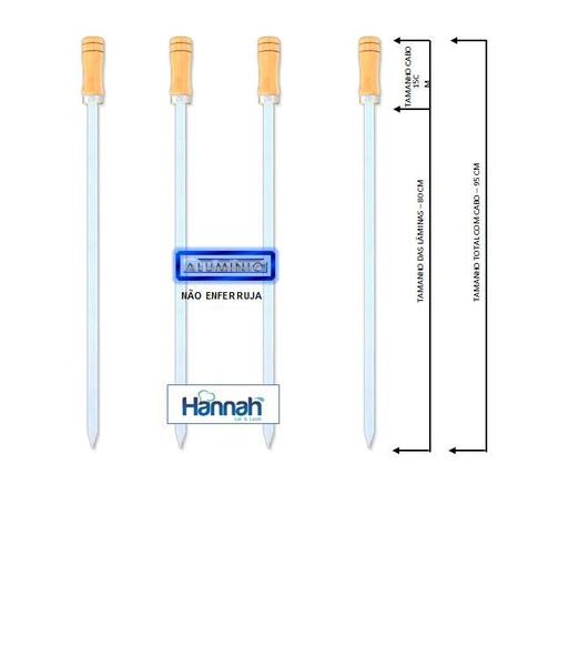 Imagem de Espetos de Churrasco Aluminio Simples 95cm Largo Kit