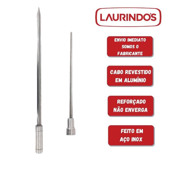 Imagem de Espetos De Inox Lâmina 40cm Para Churrasco Espada e Coração