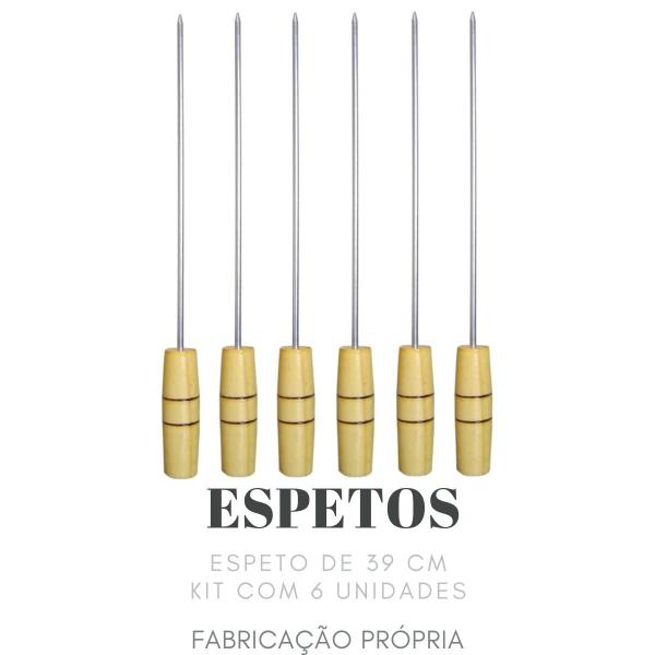 Imagem de Espetos Mini Para Churrasco Kit Com 06 Espetos