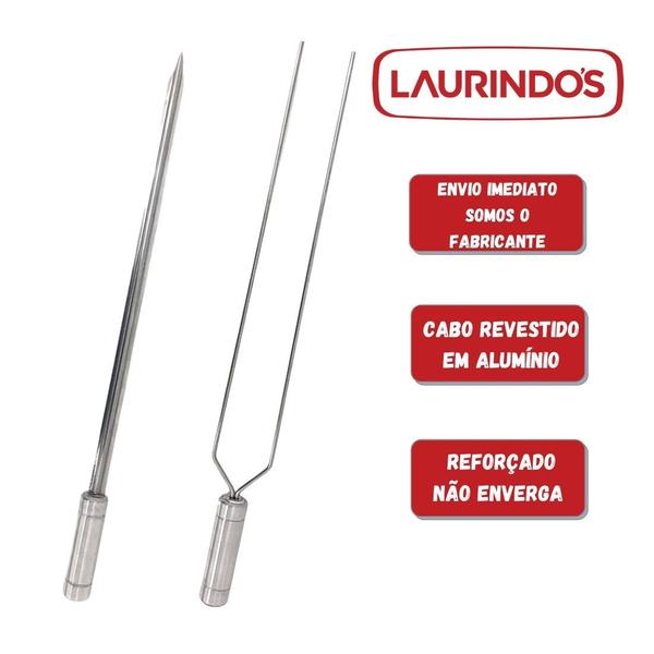 Imagem de Espetos Para Churrasco Inox Duplo e Espada Lâmina 80cm