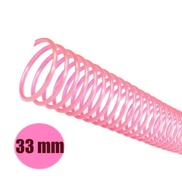 Imagem de Espirais para Encadernação Transparente Rosa 33mm 250 Folhas 25 und