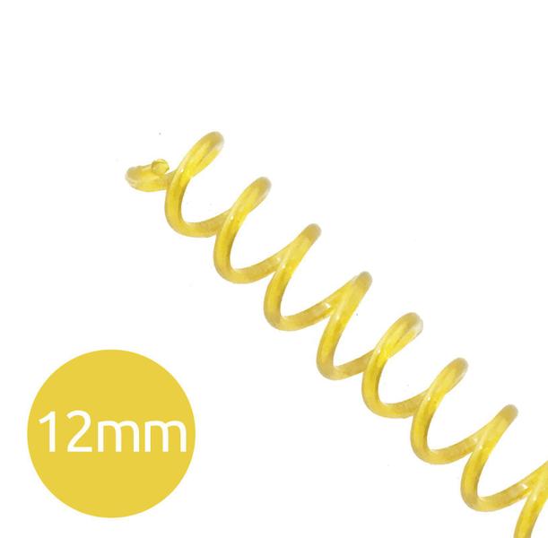 Imagem de Espiral para Encadernação Amarelo Transparente 12mm 70 Folhas 100 und