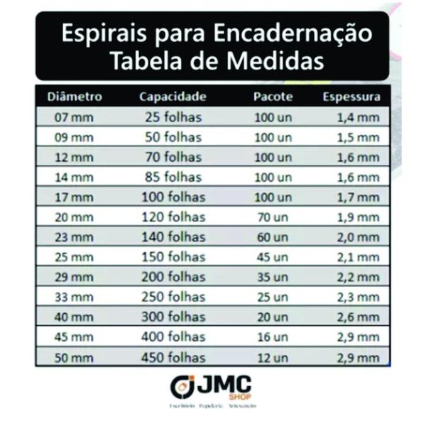 Imagem de Espiral para Encadernação Azul 25 mm para 160 folhas 45un