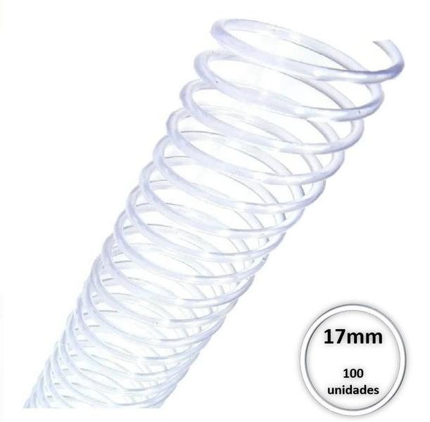 Imagem de Espiral Plastico para encadernação 17mm Transparente c/ 100 Pcs