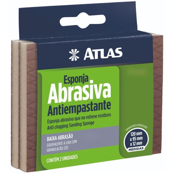 Imagem de Esponja Abrasiva Flexível Média Abrasividade Antiempastante Com 2 Un  Atlas