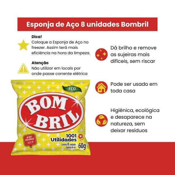 Imagem de Esponja Aco Eco Limpeza Brilho Ariar Louca Bombril