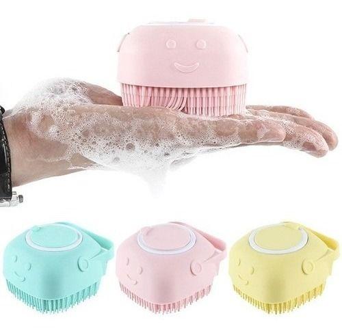 Imagem de Esponja banho Ducha silicone dispenser shampoo cores variada