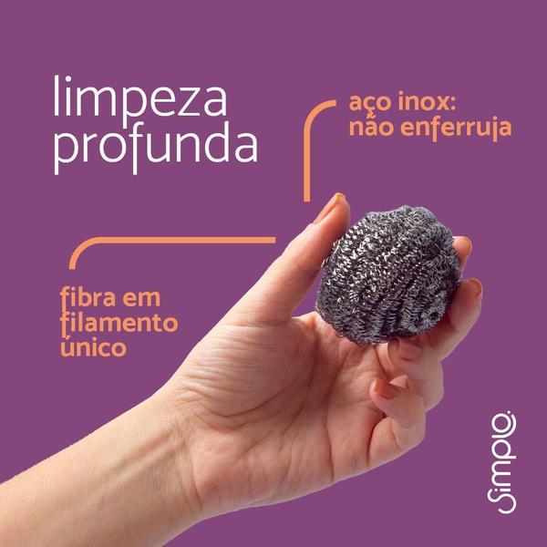 Esponja Brilho De Aço Inox - Simplo Imagem de Esponja Brilho De Aço Inox - Simplo