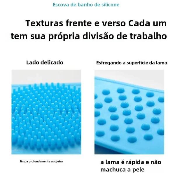 Imagem de Esponja Corporal de Silicone para Banho - Escova de Massagem com Cinto para Limpeza da Pele