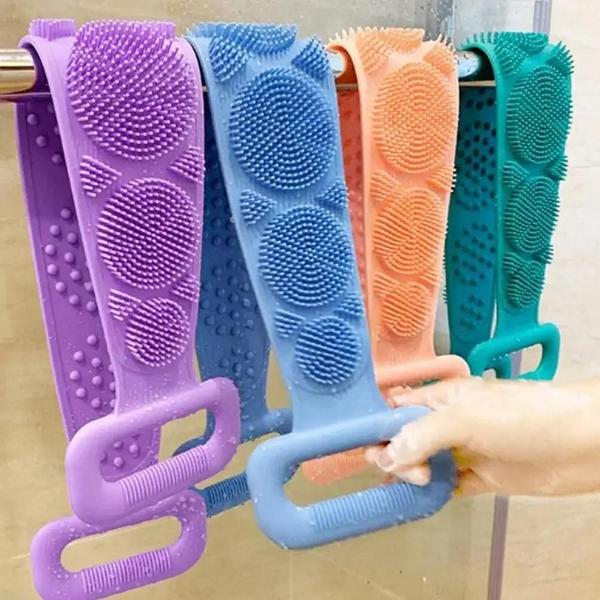 Imagem de Esponja Corporal de Silicone para Massagem e Limpeza da Pele - Com Cinto para Chuveiro