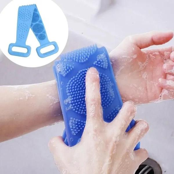 Imagem de Esponja Corporal de Silicone para Massagem e Limpeza da Pele - Com Cinto para Chuveiro