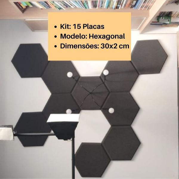 Imagem de Esponja de absorção de som hexagonal para salas de reuniões