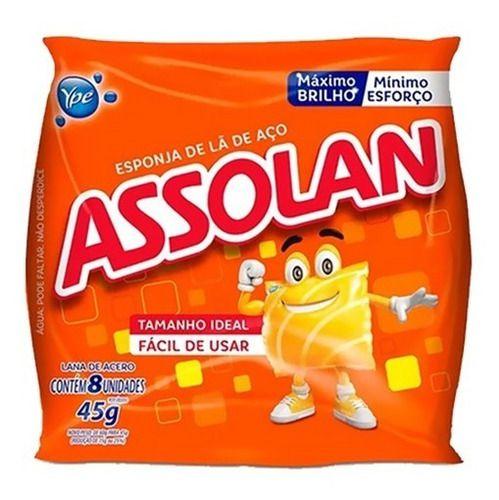Esponja De Aço Assolam 45g Contem 8 Unidades - Assolan Imagem de Esponja De Aço Assolam 45g Contem 8 Unidades