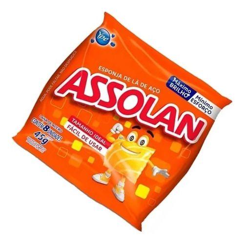 Esponja De Aço Assolam 45g Contem 8 Unidades - Assolan Imagem de Esponja De Aço Assolam 45g Contem 8 Unidades