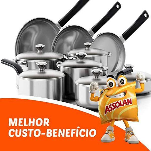 Esponja de Aço ASSOLAN 45g Pct c/ 8un Imagem de Esponja de Aço ASSOLAN 45g Pct c/ 8un