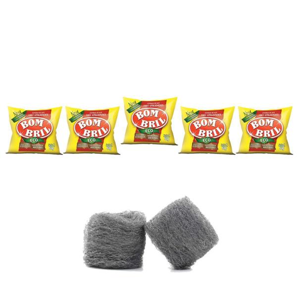 Esponja De Aço Grossa Bom Bril Eco 60G Kit 5 Imagem de Esponja De Aço Grossa Bom Bril Eco 60G Kit 5