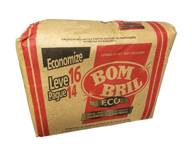 Esponja De Aço Lã Palha 60gr (20pcts) C/4 - BomBril Imagem de Esponja De Aço Lã Palha 60gr (20pcts) C/4