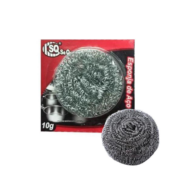 Esponja De Aço Para Brilho Inox 10G Anti Bactéria - SQ Imagem de Esponja De Aço Para Brilho Inox 10G Anti Bactéria