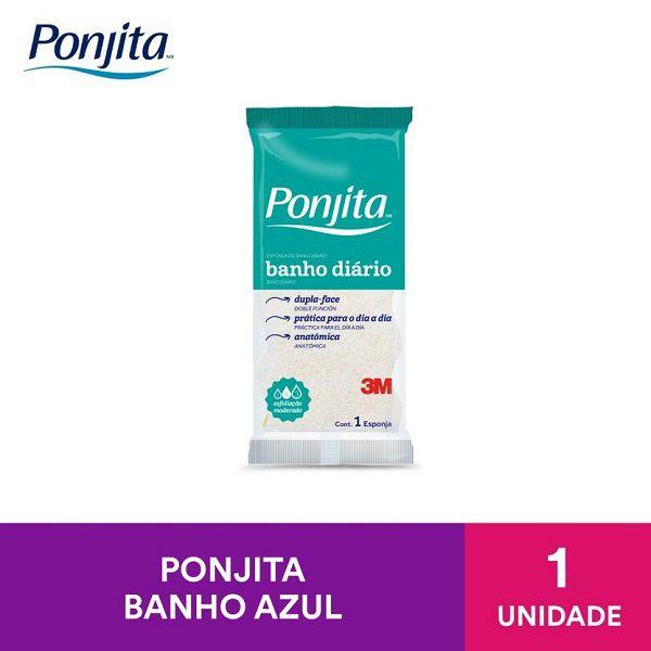 Imagem de Esponja de Banho Ponjita Banho Diario Azul