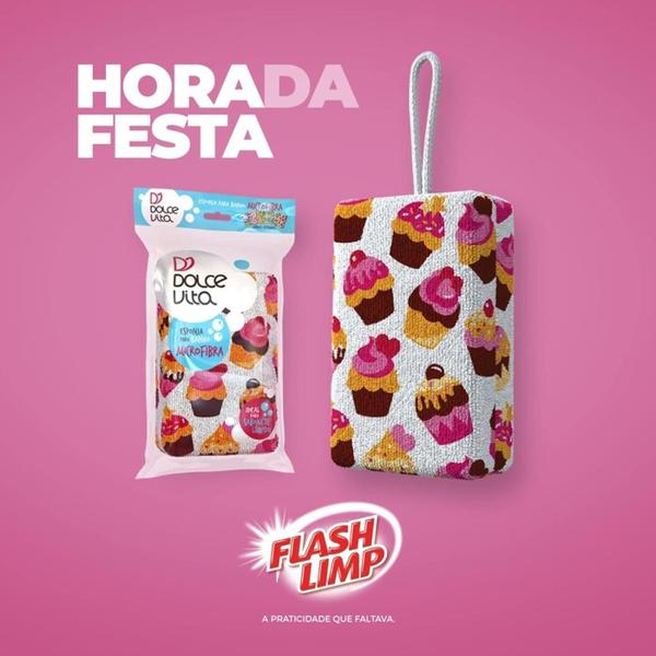 Imagem de Esponja de Microfibra para Banho Flashlimp CupCake ORIGINAL EBI-C