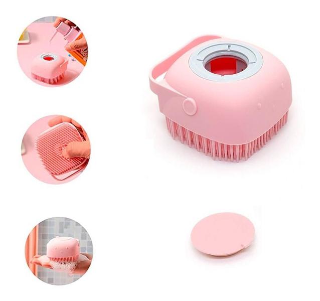 Imagem de Esponja De Silicone Banho Massageadora Dispenser Shampoo